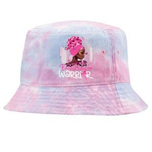 Fighting Breast Cancer Warrior Messy Bun Wear Pink Tie-Dyed Bucket Hat