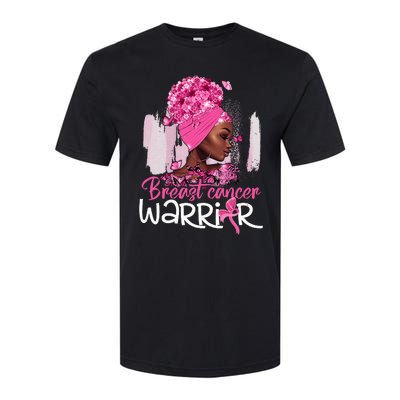 Fighting Breast Cancer Warrior Messy Bun Wear Pink Softstyle CVC T-Shirt