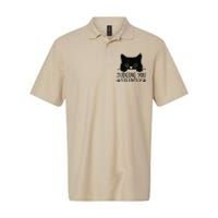 Funny Black Cat Judging You Silently Sarcastic Cat Mom Softstyle Adult Sport Polo