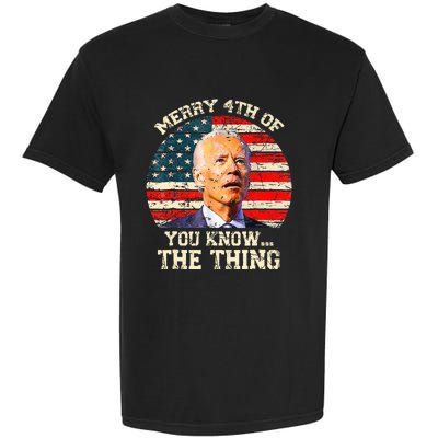 Funny Biden Confused Merry Happy 4th Of You Know The Thing Garment-Dyed Heavyweight T-Shirt