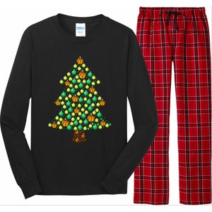 Fun Basketball Christmas Basketball Tree Meaningful Gift Long Sleeve Pajama Set