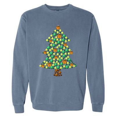 Fun Basketball Christmas Basketball Tree Meaningful Gift Garment-Dyed Sweatshirt