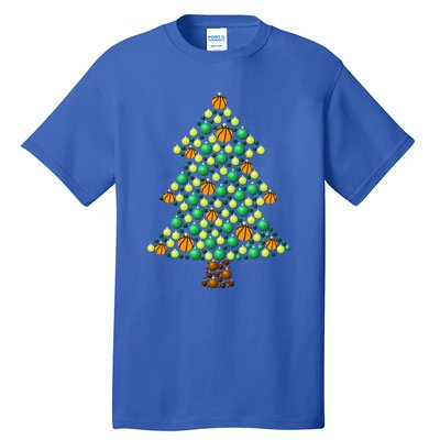 Fun Basketball Christmas Basketball Tree Meaningful Gift Tall T-Shirt