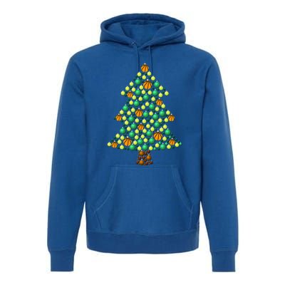 Fun Basketball Christmas Basketball Tree Meaningful Gift Premium Hoodie