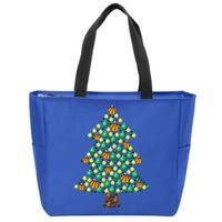 Fun Basketball Christmas Basketball Tree Meaningful Gift Zip Tote Bag