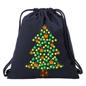 Fun Basketball Christmas Basketball Tree Meaningful Gift Drawstring Bag