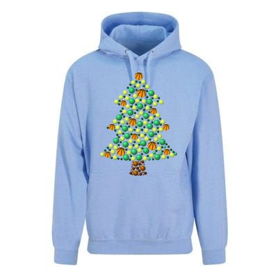 Fun Basketball Christmas Basketball Tree Meaningful Gift Unisex Surf Hoodie