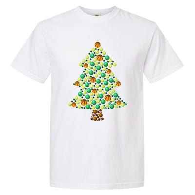 Fun Basketball Christmas Basketball Tree Meaningful Gift Garment-Dyed Heavyweight T-Shirt