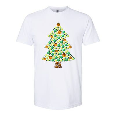 Fun Basketball Christmas Basketball Tree Meaningful Gift Softstyle® CVC T-Shirt