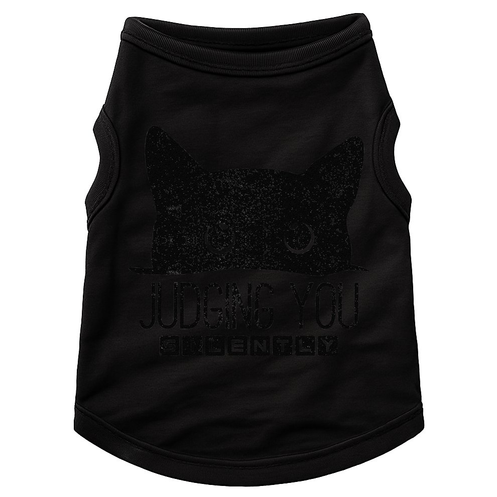 Funny Black Cat Judging You Silently Sarcastic Cat Mom Gift Doggie Tank