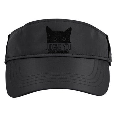 Funny Black Cat Judging You Silently Sarcastic Cat Mom Gift Adult Drive Performance Visor