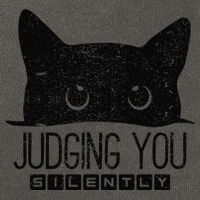 Funny Black Cat Judging You Silently Sarcastic Cat Mom Gift Cotton Canvas Backpack