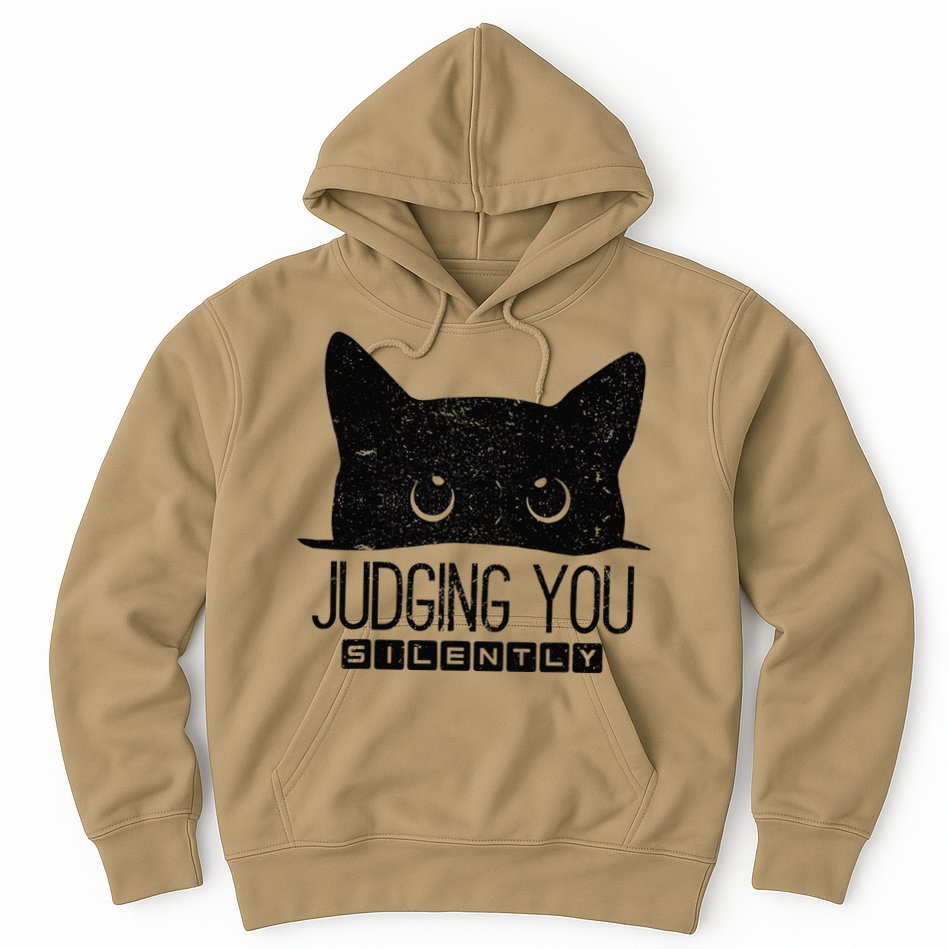 Funny Black Cat Judging You Silently Sarcastic Cat Mom Gift Hoodie