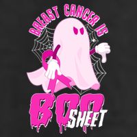 Funny Breast Cancer Is Boo Sheet Halloween Ghost 7 Panel Mesh Trucker Snapback Hat