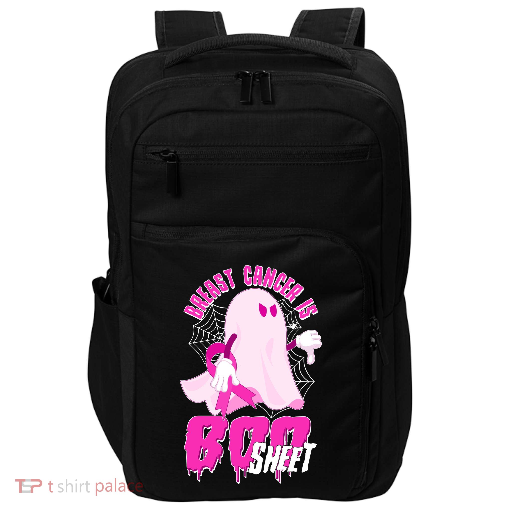 Funny Breast Cancer Is Boo Sheet Halloween Ghost Impact Tech Backpack