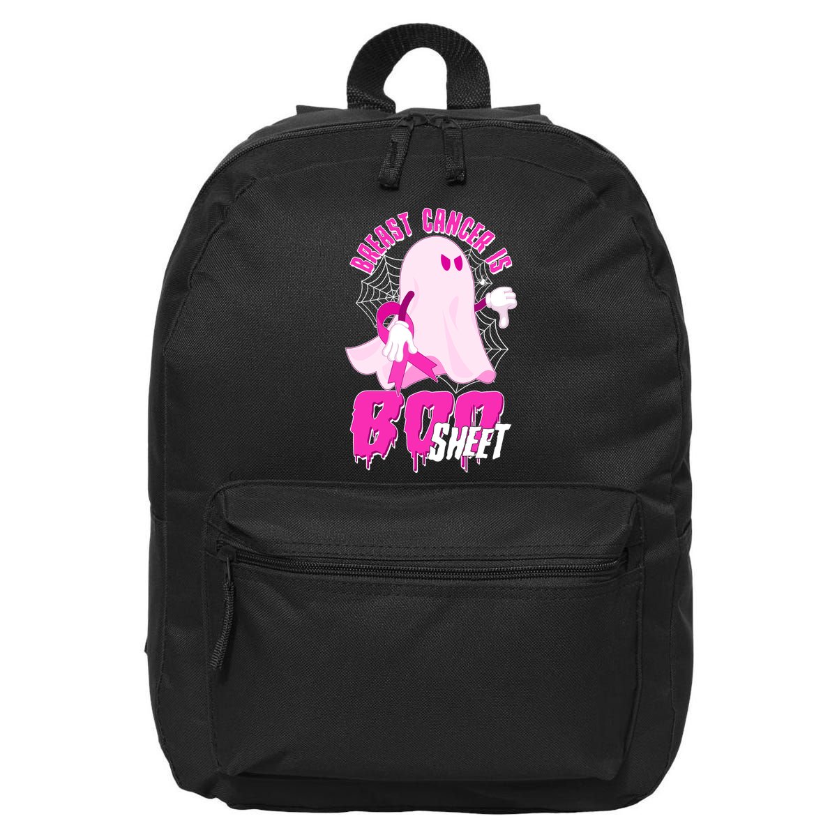 Funny Breast Cancer Is Boo Sheet Halloween Ghost 16 in Basic Backpack