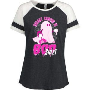 Funny Breast Cancer Is Boo Sheet Halloween Ghost Enza Ladies Jersey Colorblock Tee