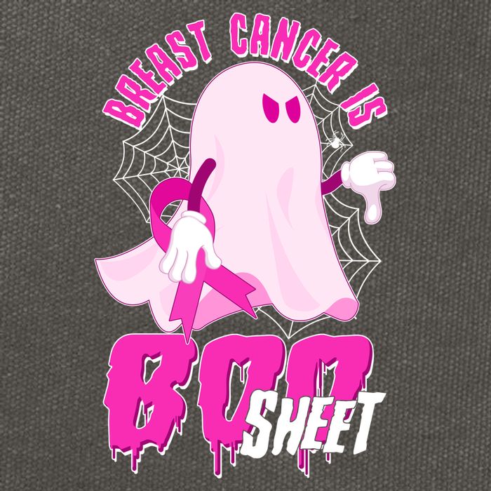 Funny Breast Cancer Is Boo Sheet Halloween Ghost Cotton Canvas Backpack