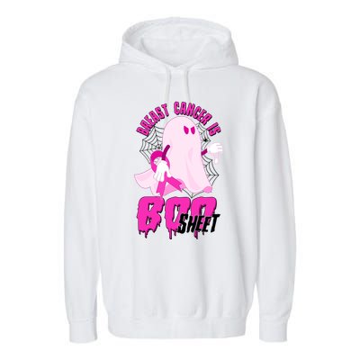 Funny Breast Cancer Is Boo Sheet Halloween Ghost Garment-Dyed Fleece Hoodie
