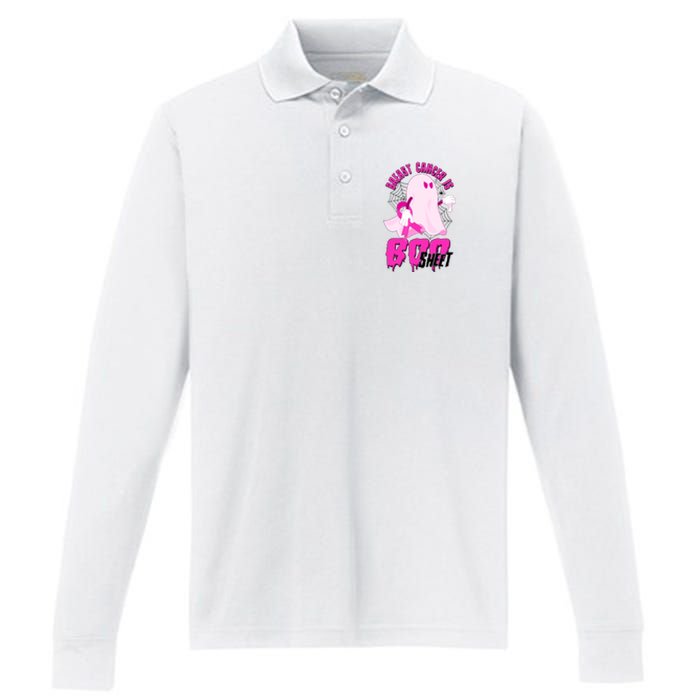 Funny Breast Cancer Is Boo Sheet Halloween Ghost Performance Long Sleeve Polo