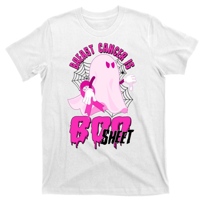 Funny Breast Cancer Is Boo Sheet Halloween Ghost T-Shirt