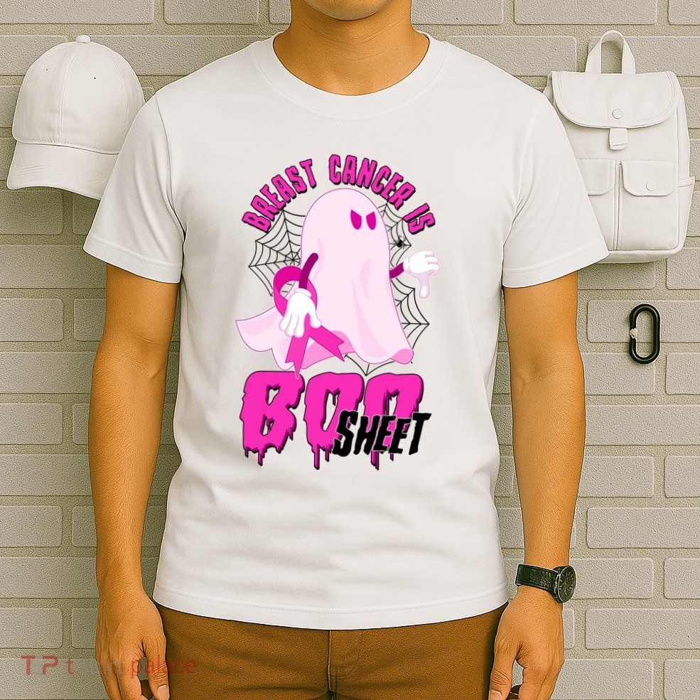 Funny Breast Cancer Is Boo Sheet Halloween Ghost T-Shirt