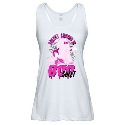 Funny Breast Cancer Is Boo Sheet Halloween Ghost Ladies Essential Flowy Tank
