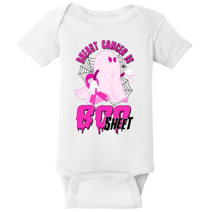 Funny Breast Cancer Is Boo Sheet Halloween Ghost Baby Bodysuit