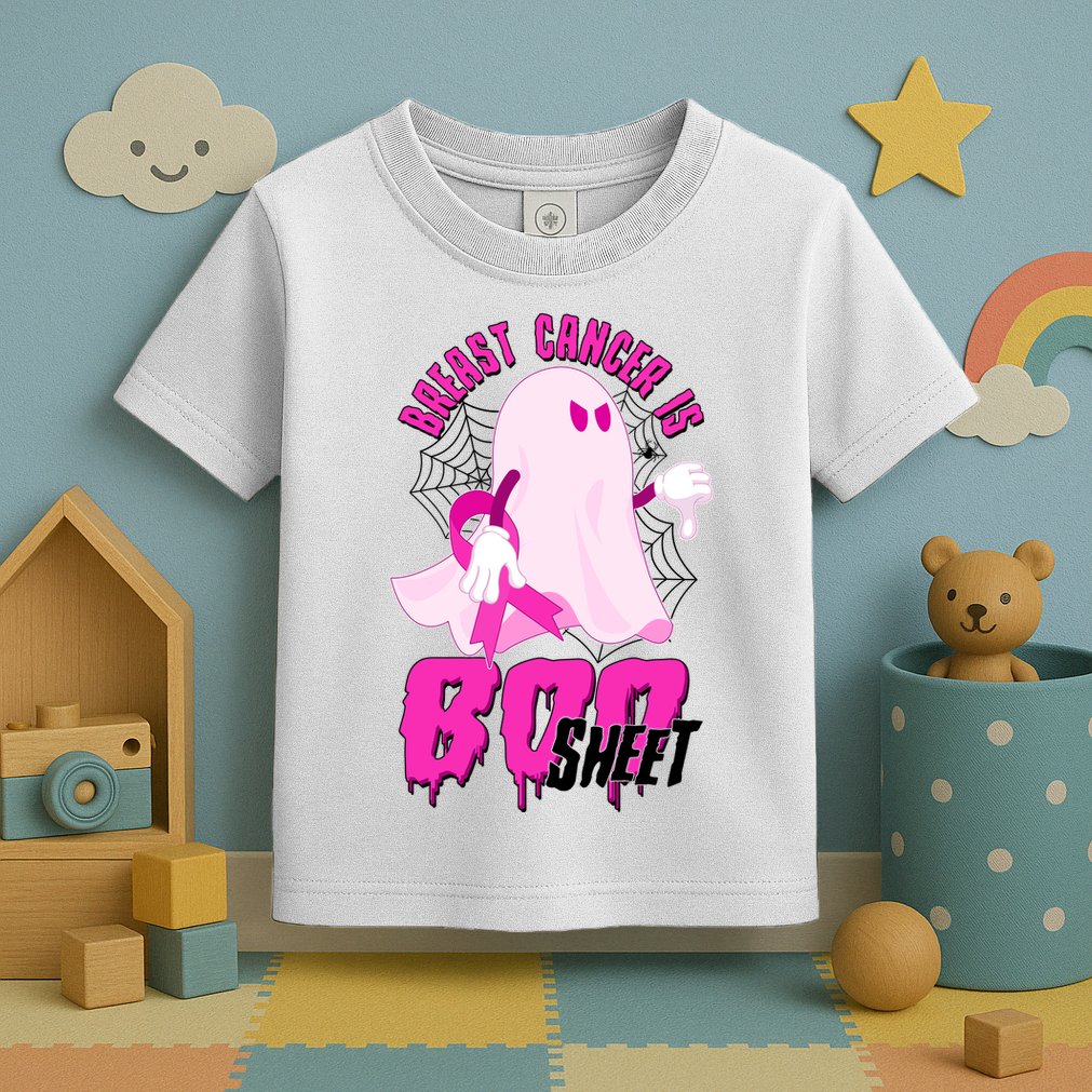 Funny Breast Cancer Is Boo Sheet Halloween Ghost Toddler T-Shirt