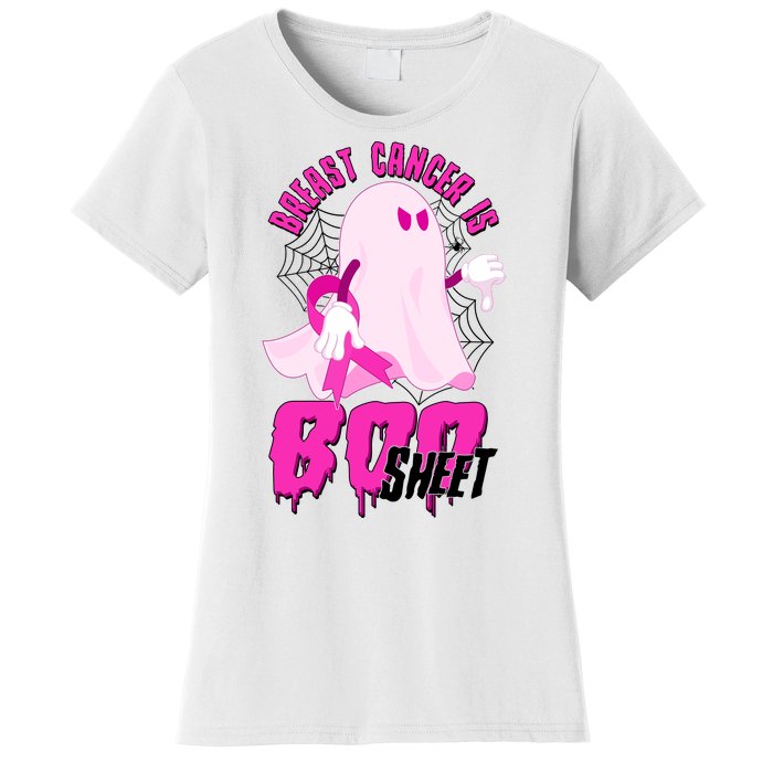 Funny Breast Cancer Is Boo Sheet Halloween Ghost Women's T-Shirt