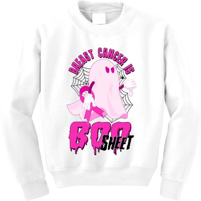 Funny Breast Cancer Is Boo Sheet Halloween Ghost Kids Sweatshirt