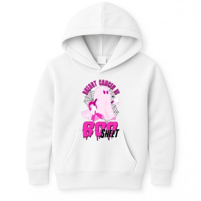Funny Breast Cancer Is Boo Sheet Halloween Ghost Kids Hoodie