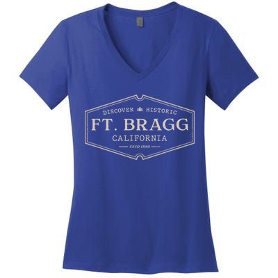 Fort Bragg California Ft. Bragg Ca Historic Women's V-Neck T-Shirt