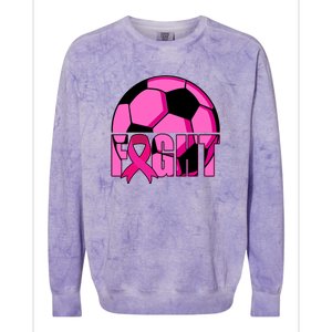 Fight Breast Cancer Soccer Colorblast Crewneck Sweatshirt