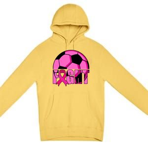 Fight Breast Cancer Soccer Premium Pullover Hoodie