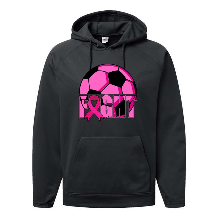 Fight Breast Cancer Soccer Performance Fleece Hoodie