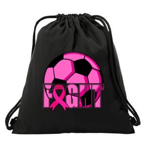 Fight Breast Cancer Soccer Drawstring Bag