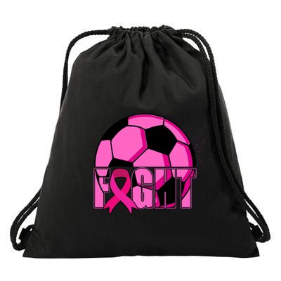 Fight Breast Cancer Soccer Drawstring Bag