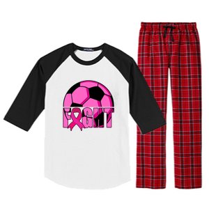 Fight Breast Cancer Soccer Raglan Sleeve Pajama Set