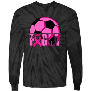 Fight Breast Cancer Soccer Tie-Dye Long Sleeve Shirt