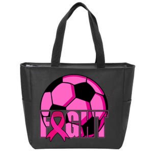 Fight Breast Cancer Soccer Zip Tote Bag