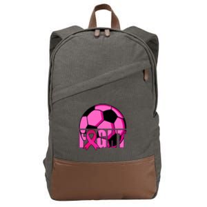 Fight Breast Cancer Soccer Cotton Canvas Backpack