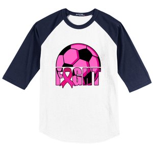 Fight Breast Cancer Soccer Baseball Sleeve Shirt