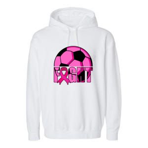 Fight Breast Cancer Soccer Garment-Dyed Fleece Hoodie