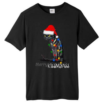 Funny Black Cat Merry Myass Xmas Pajamas Chritsmas Gift Tall Fusion ChromaSoft Performance T-Shirt