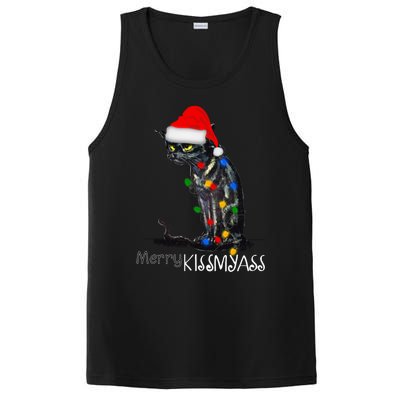 Funny Black Cat Merry Myass Xmas Pajamas Chritsmas Gift PosiCharge Competitor Tank