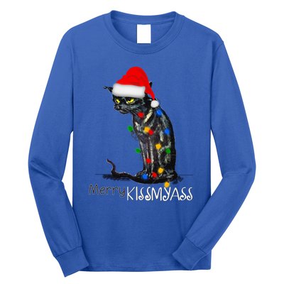 Funny Black Cat Merry Myass Xmas Pajamas Chritsmas Gift Long Sleeve Shirt