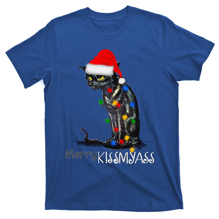 Funny Black Cat Merry Myass Xmas Pajamas Chritsmas Gift T-Shirt