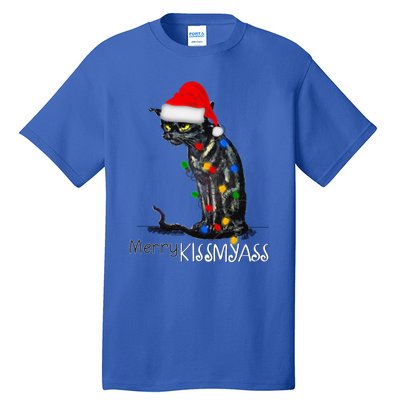 Funny Black Cat Merry Myass Xmas Pajamas Chritsmas Gift Tall T-Shirt