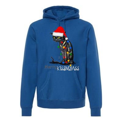 Funny Black Cat Merry Myass Xmas Pajamas Chritsmas Gift Premium Hoodie